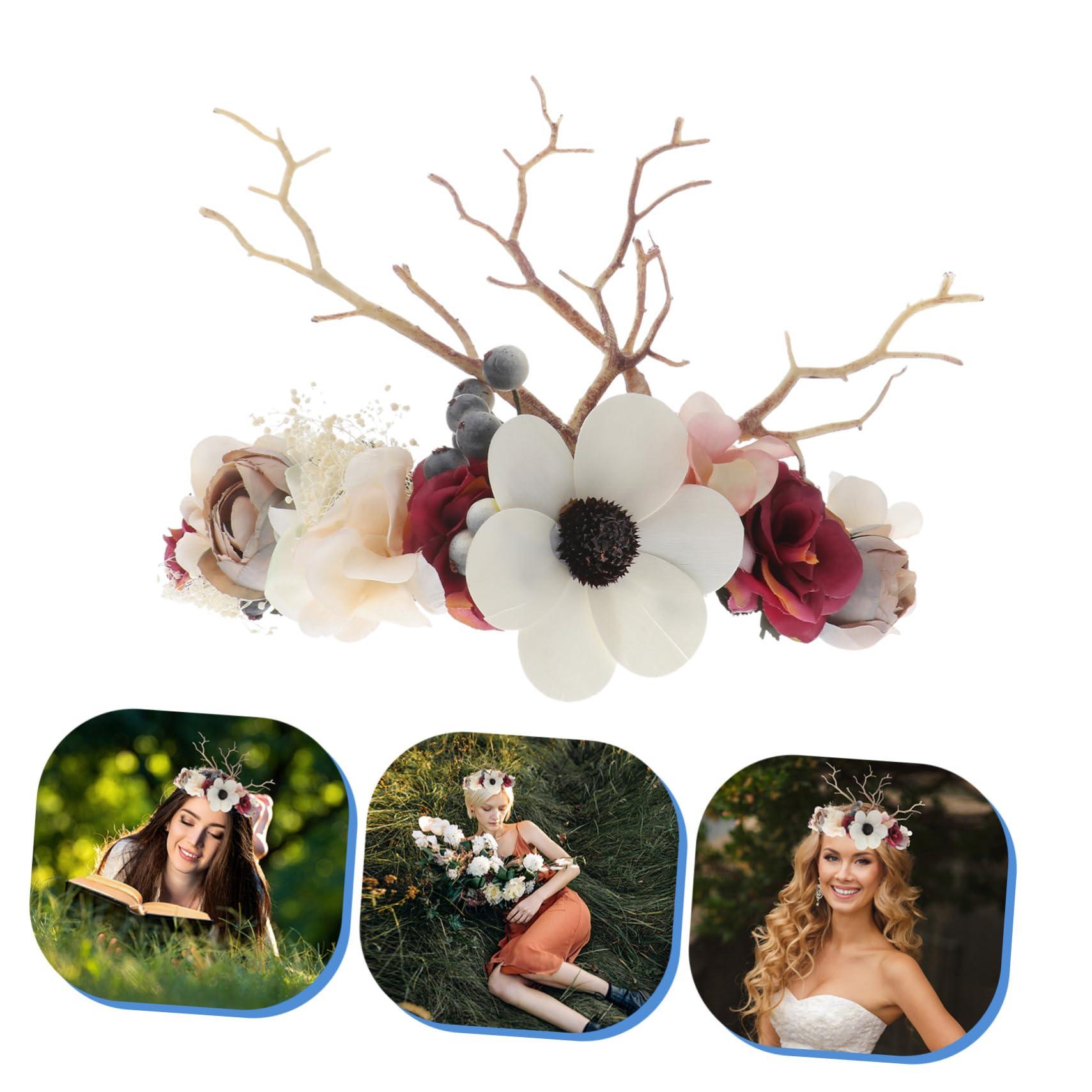 waenhasd waenhasd Flower Head Wreath Flower Headband Floral Headpiece Flower Crown Flower Headwear/1150, 21213