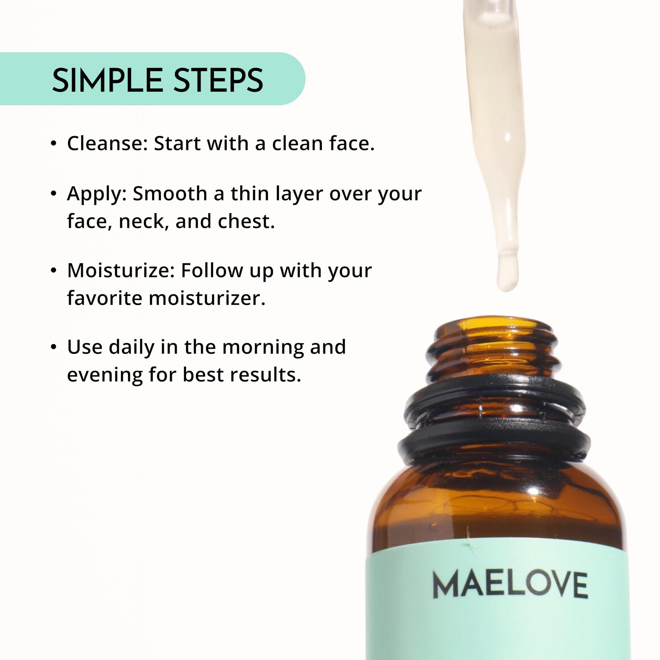 MAELOVE MAELOVE NIA 10 Niacinamide Serum, Calming Face Serum for Strengthening Skin Barrier, Hydration & Pore Refinement, Suitable for Sensitive, Dry, Acne-Prone Skin, Vegan, Cruelty-Free, USA Made