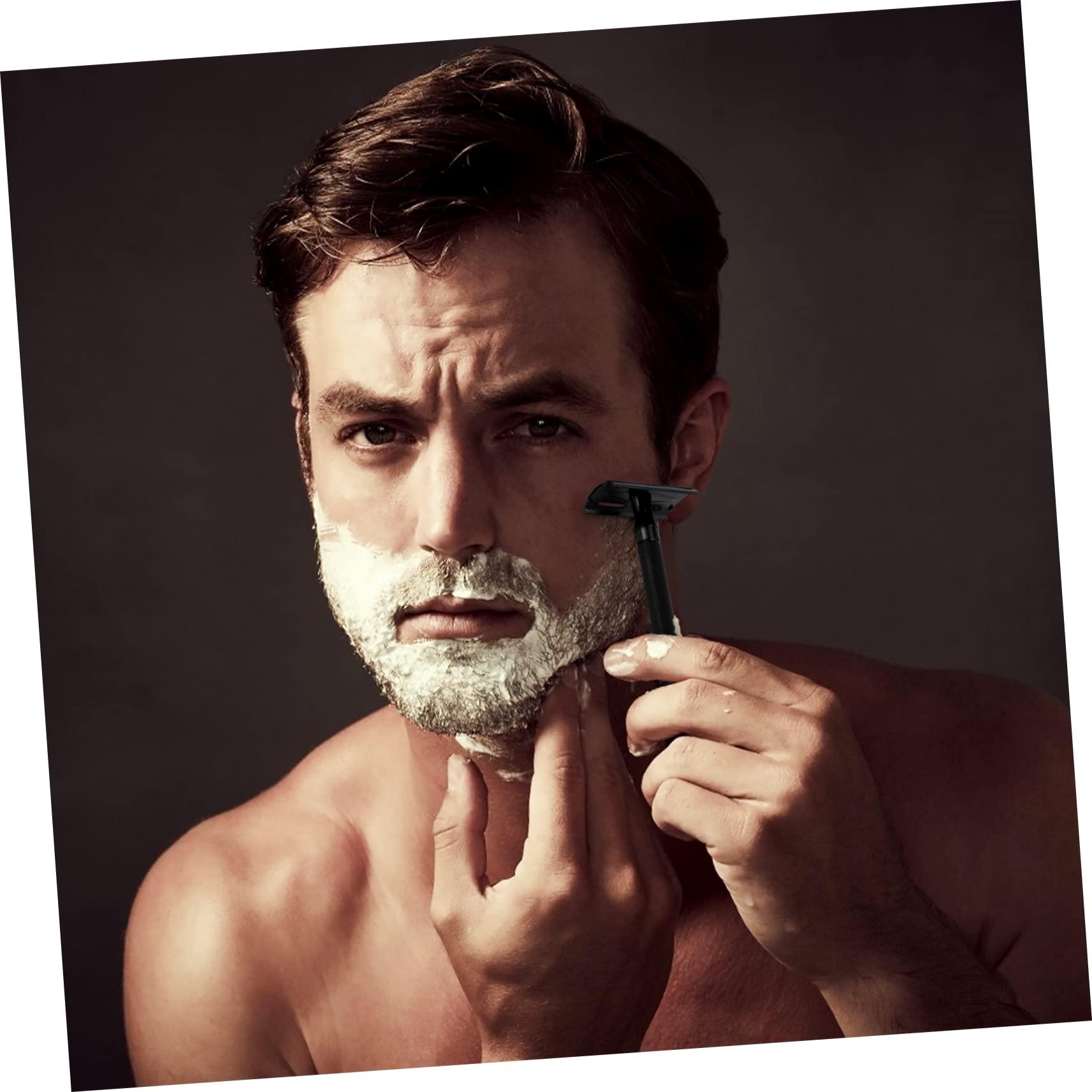 balacoo balacoo 2pcs Men's Double Edge Safety Razor Reusable Shaving Tool Manual Beard Trimmer Double Sided Razor for Women Precision Cutting