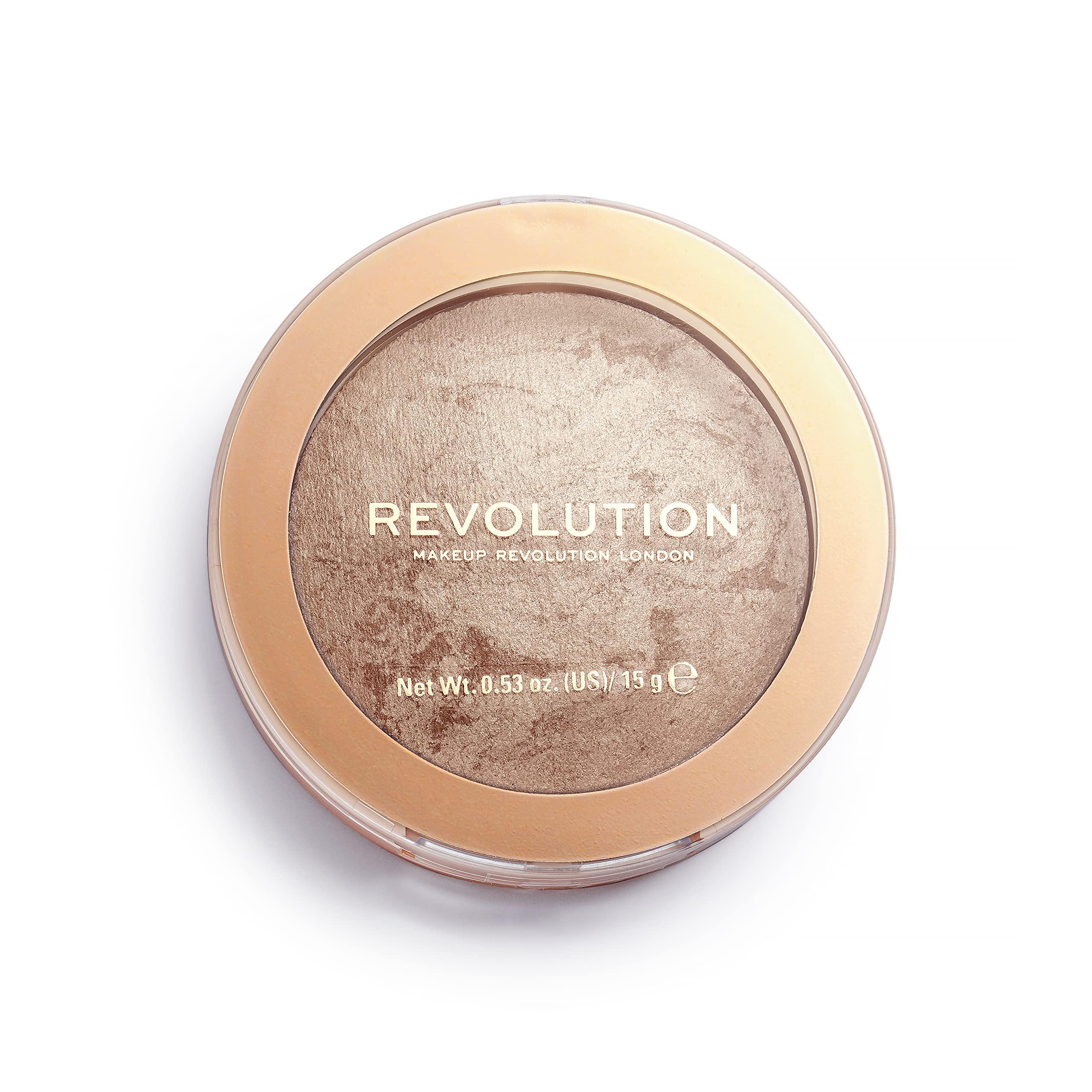 Makeup Revolution Makeup Revolution Bronzer Reloaded, Buildable Formula, Highlighting & Bronzing Powder, for Medium Skin Tones, Cruelty-Free, Holiday Romance, 0.53 Oz