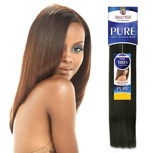 Free Tress Human Hair Weave MilkyWay Pure Yaki (10 Inch (Pack of 2), 4)