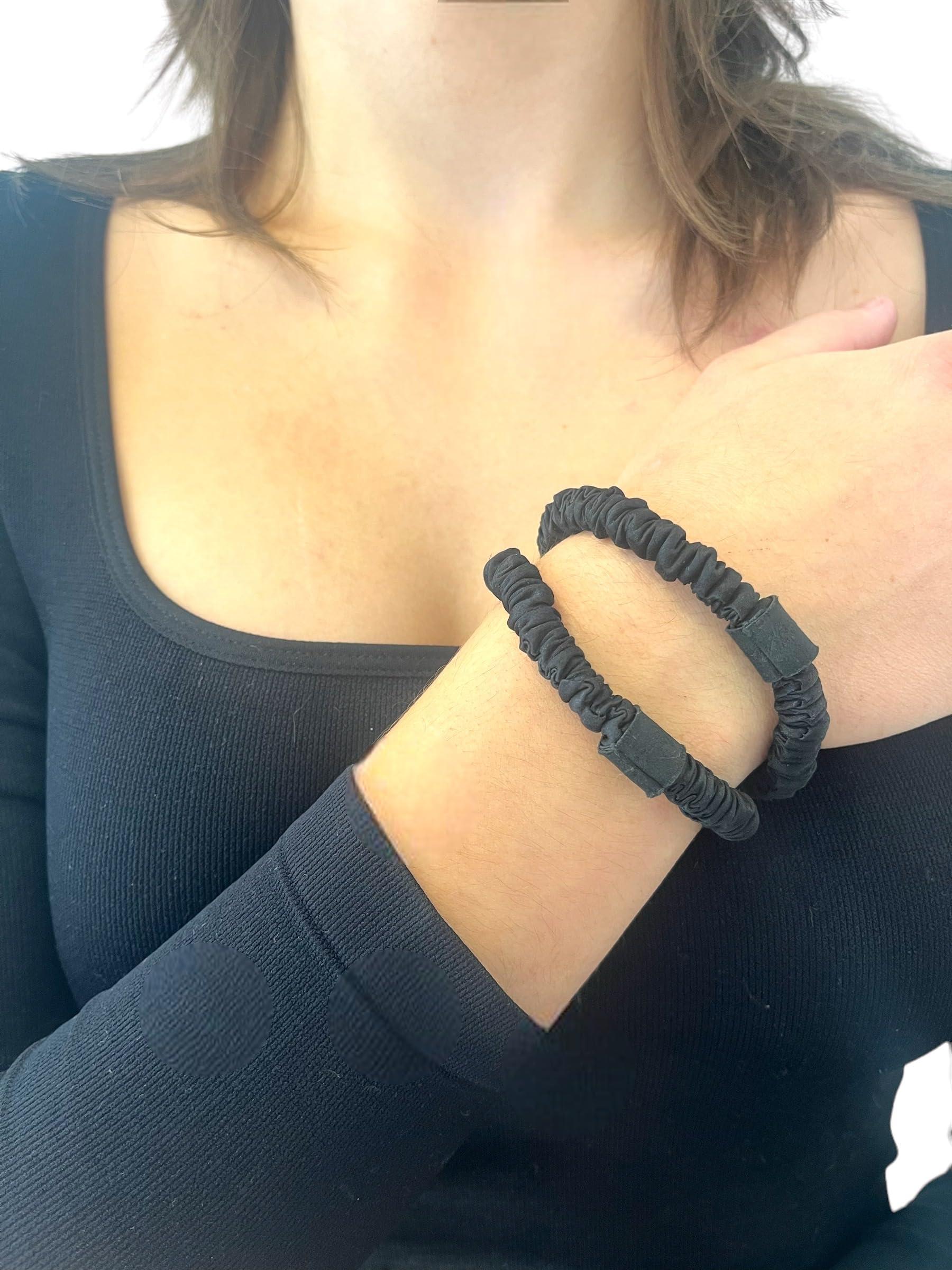 Bonvey BONVEY The Skinny Scrunchie LIGHTEST BLONDE 100% Pure Mulberry Silk, GRADE 6A Elastic Scrunchies (Set of 4)