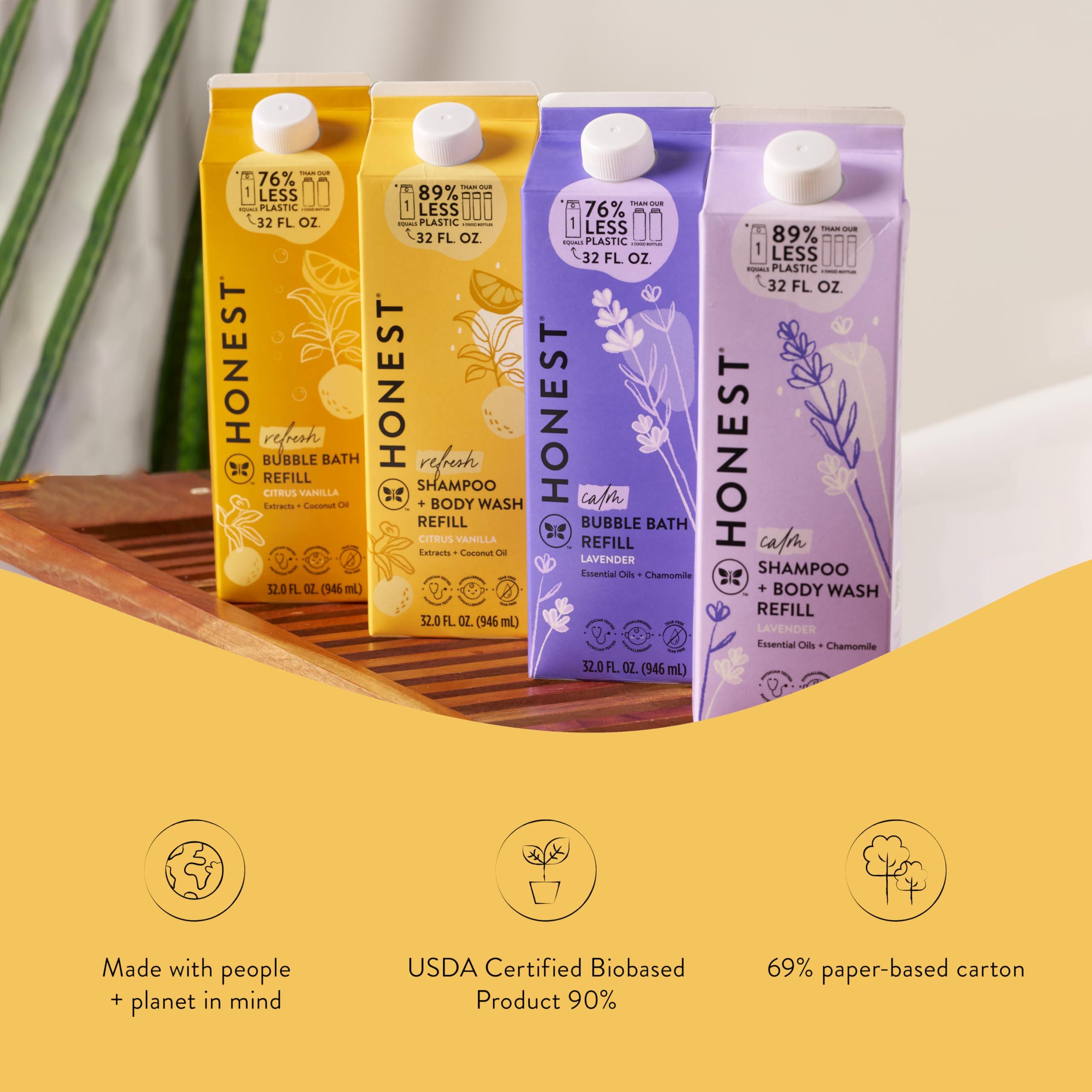 The Honest Company The Honest Company Foaming Bubble Bath Refill Carton | Gentle for Baby | Naturally Derived, Tear-Free, Hypoallergenic | Citrus Vanilla Refresh, 32 fl oz