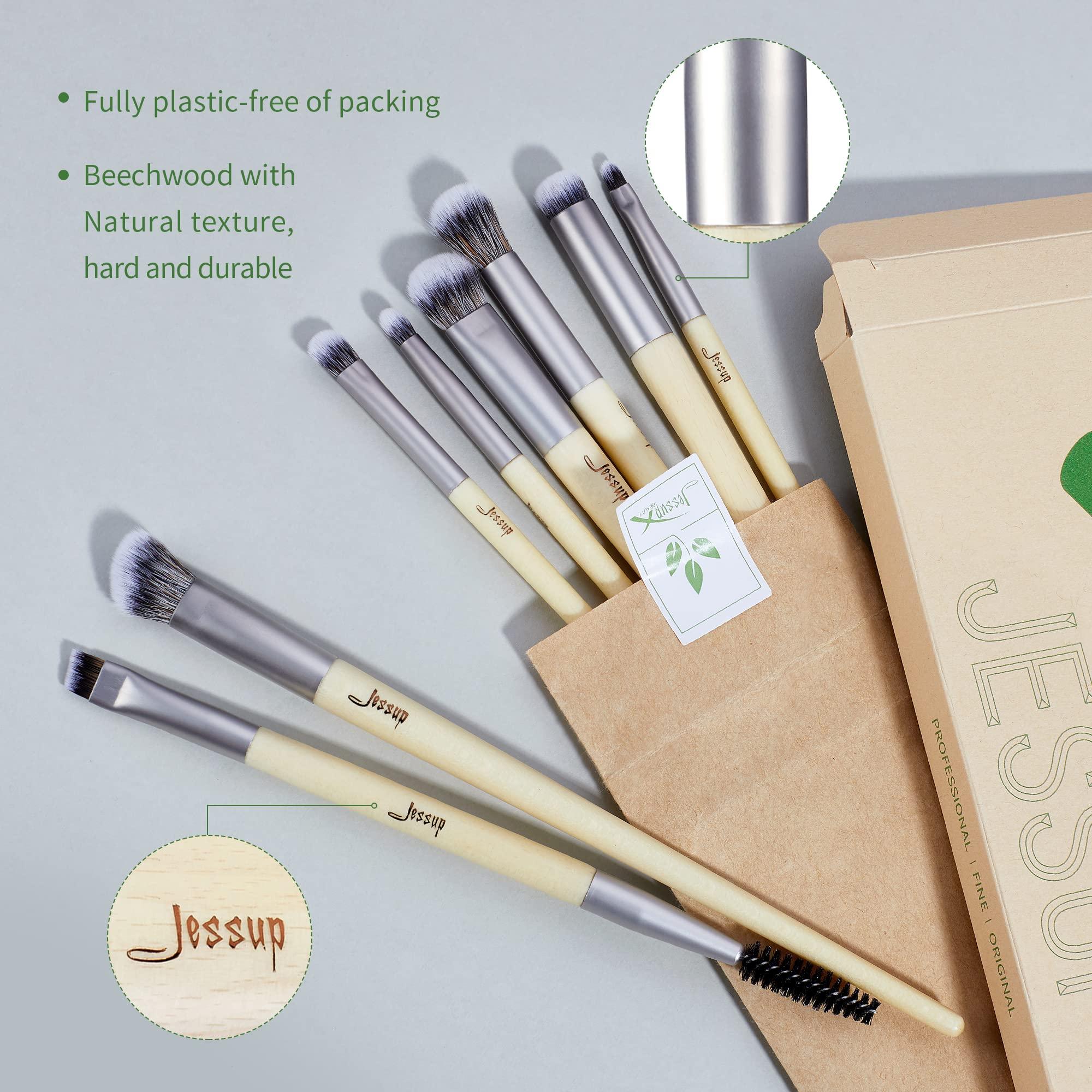 Jessup Jessup Eyeshadow Brush Set 8pcs Eye Makeup Brushes Premium Cruelty-Free Eyeshadow Blending Concealer Eyebrow Eyeliner Spoolie Brush Kit T328