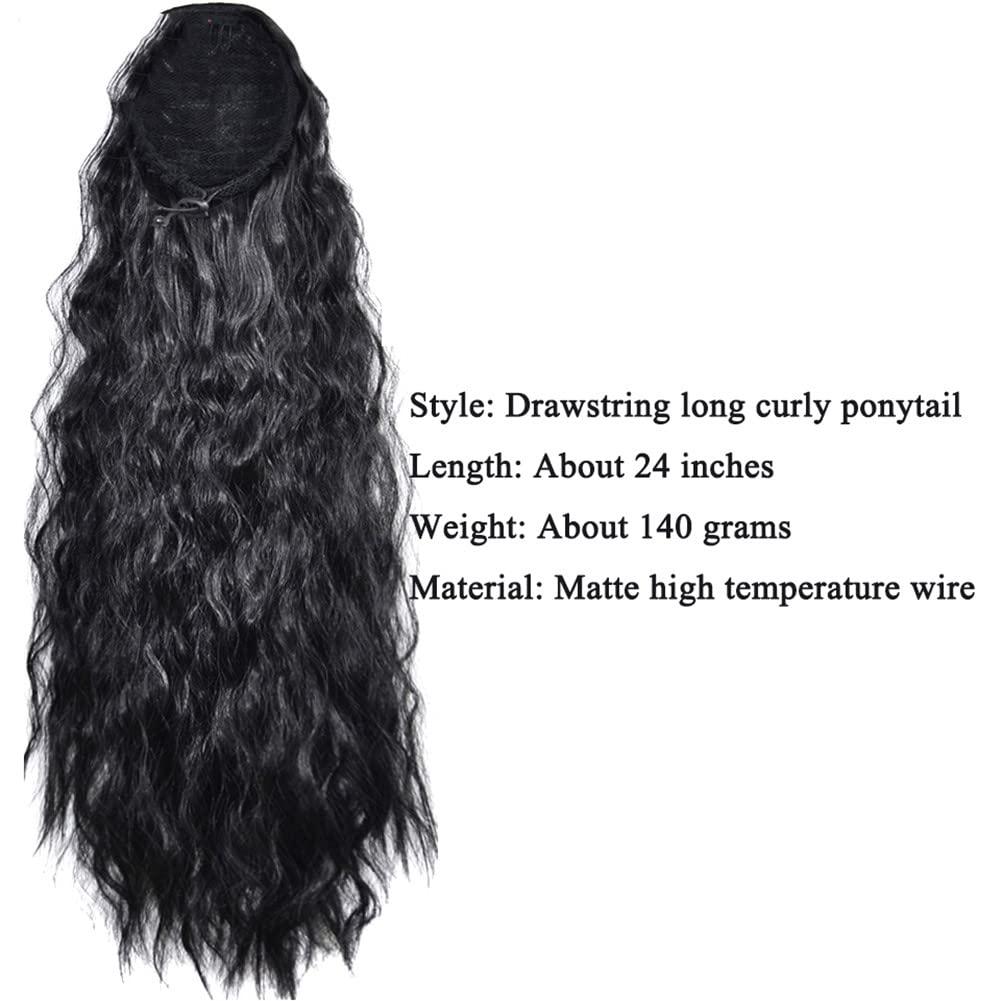 Youllyuu Drawstring Afro Kinky Curly Ponytailtail Hair Indian Hair Extensions For Women Black Brown Clip In Ponytailtail Hair T1B350