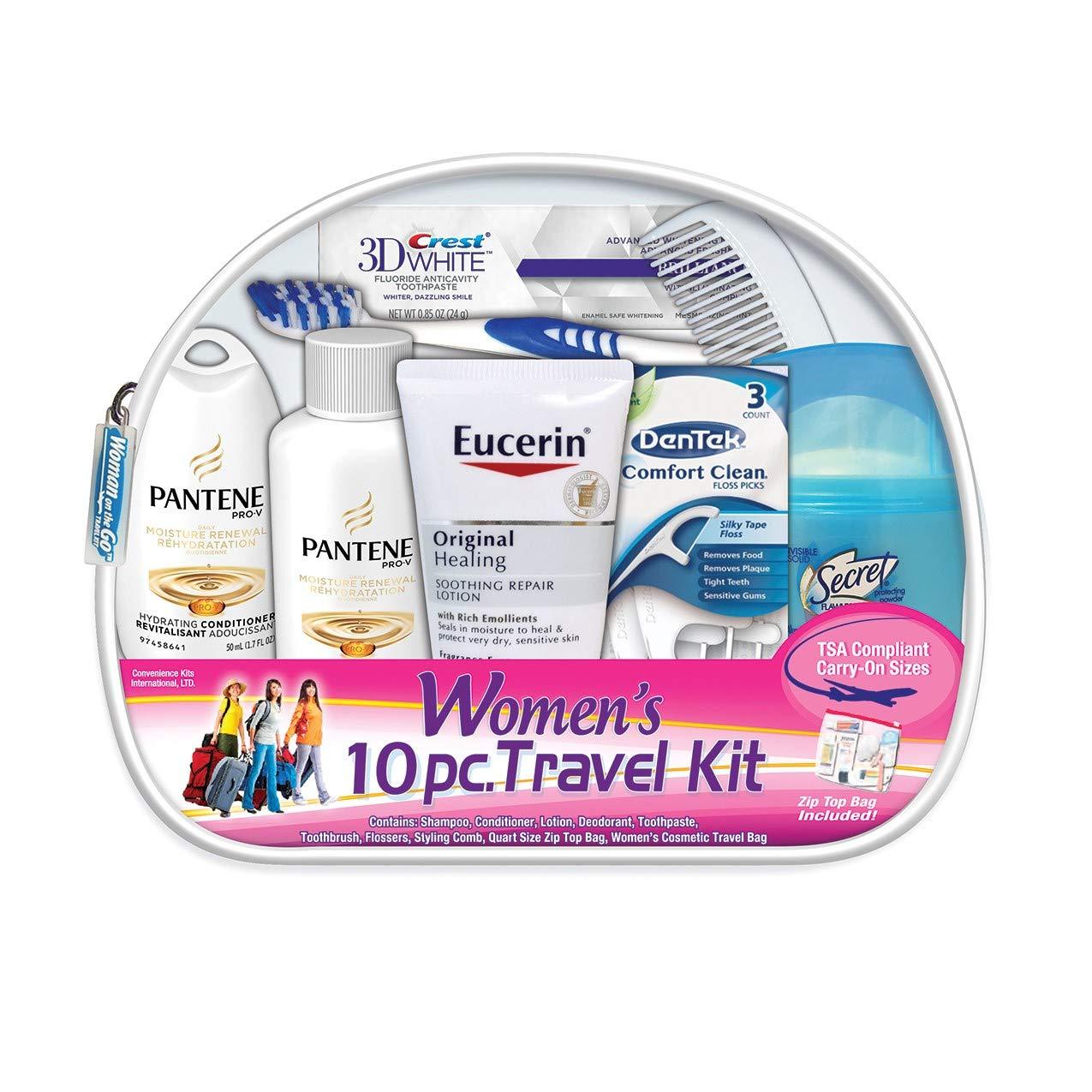 Convenience Kits International Men\'s 20-Piece TSA Travel Kit with Dove & Gillette + Women\'s 10-Piece TSA Travel Kit with Pantene & Secret