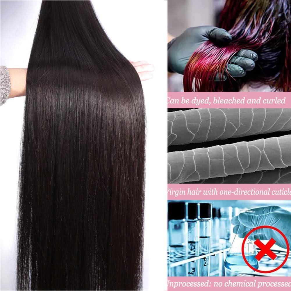 hetnear Human Hair Bundles Straight Bundles Human Hair 1 Bundles 14 Inch 100% Unprocessed Brazilian Virgin Hair Straight Bundles Double Weft Weave Human Hair Bundles Human Hair Deals Natural Black