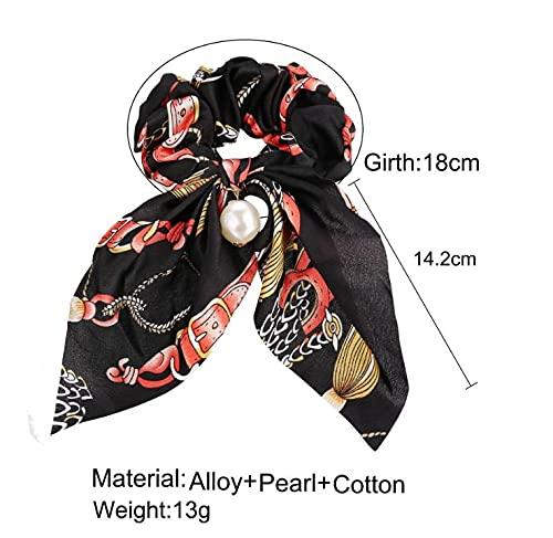Bomine Bomine Chiffon Scrunchies floral Hair Ties Ponytail Hair Scarfs for women and Girls 3PCS