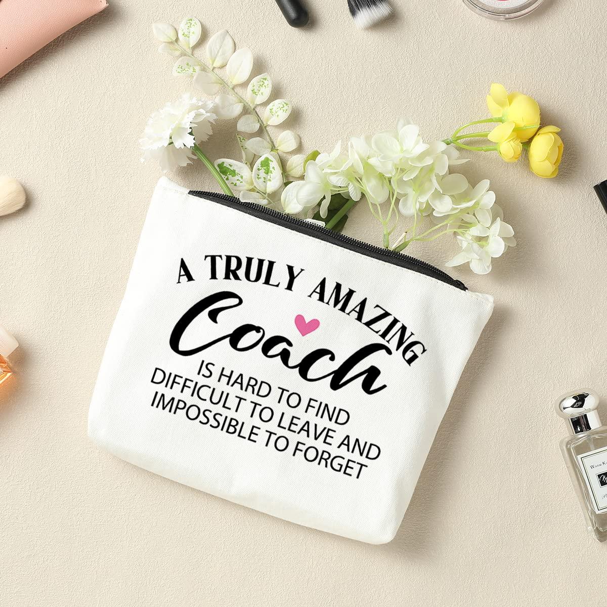 NBIAN Coach Gifts - Best Coach Gifts For Women Makeup Bag -Coworker Gifts - Cheer Gifts For Coach - yoga, Hockey, Baseball, Softball, Gymnastics Coach Appreciation Gift Cosmetic Bag Travel Toiletry Bag