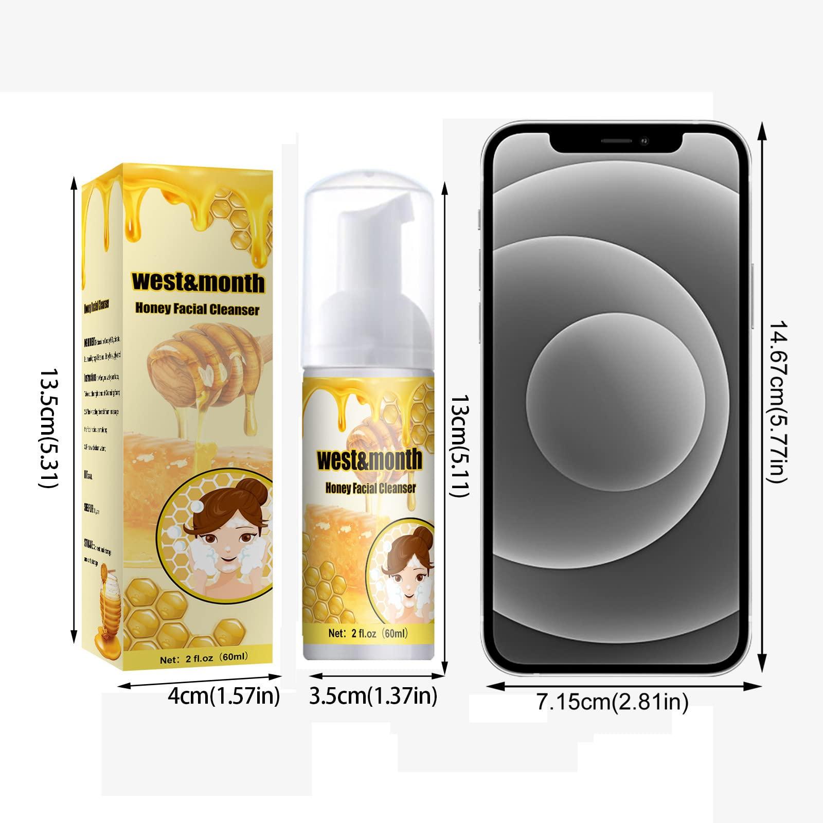 Xiahium Honey Facial Cleanser with Honey, Olive Oil And Vitamin-E, Moisturizing Hypoallergenic Soap-Free Mild Mousse Face Wash 60ml