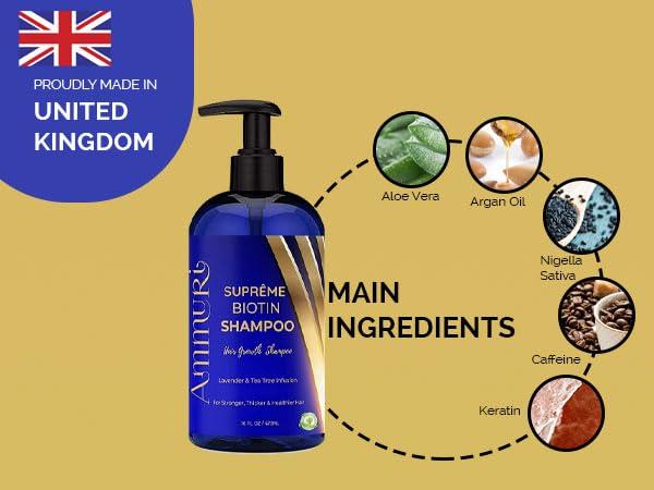 Ammuri Ammuri Biotin Hair Growth Shampoo & Conditioner - DHT Blocker, Anti-Dandruff, Hair Loss & Hair Thickening Shampoo for Oily Hair - Promotes Hair Growth