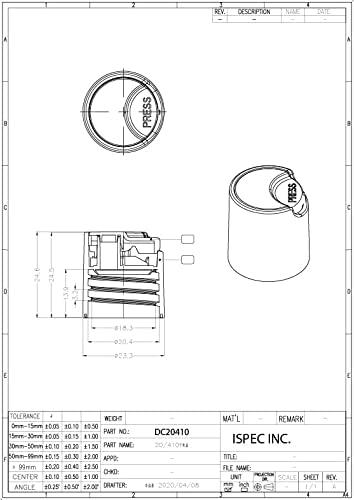 EcoJeannie EcoJeannie Wholesale 20/410 White Disc Top Caps Press Cap Dispensing Closure w/ 20mm Neck Diameter for Refillable Bottles - BPA-free (12000 Caps)
