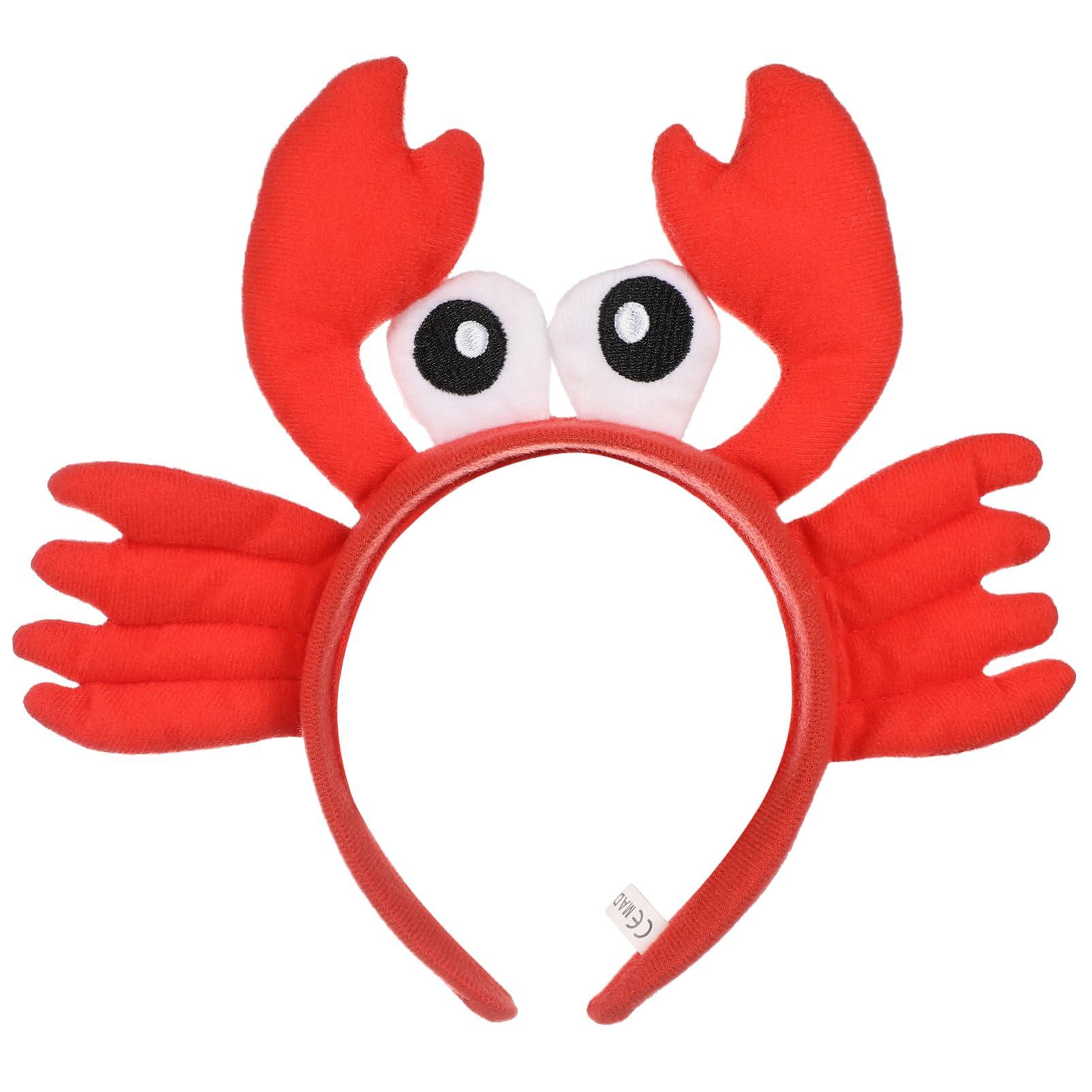 Kisangel Kisangel Crab Eyes Headband Mr Krabs Costume Eyes 2pcs Cute Crab Headband Adult with Eyes and Claws Crab Costume Sea Animal Headbands Crab Headband Fancy Dress
