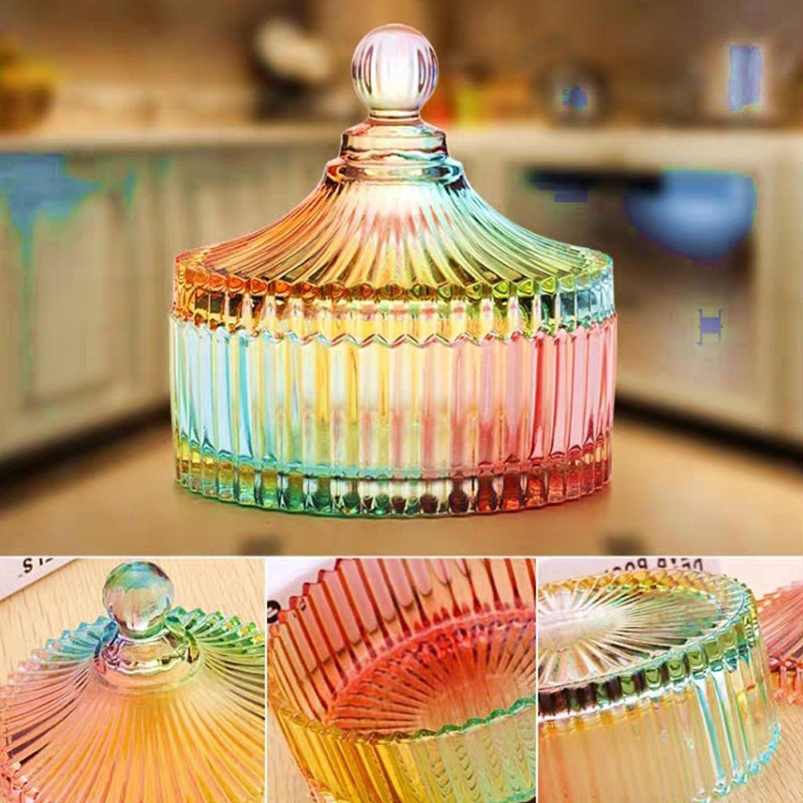 dfgsxifc Dusting Powder Container with Puff For Women, Glass Box for Dust Puff, Dusting Powder Dish and Puff, Powder Applicator with Case for Dusting Powder (C)