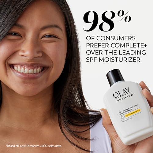 Olay Olay Complete+ Face Moisturizer with Sunscreen SPF 40, For Sensitive Skin, Broad Spectrum Sun Protection, Fragrence-Free - No White Cast on All Tones, Nourishes Moisture Barrier - Ceramides, 6 Oz