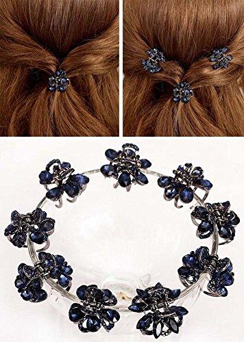 24station 2 Pcs Rhinestones Small Claw Clips Elegant Hair Claw Hair Clips #13