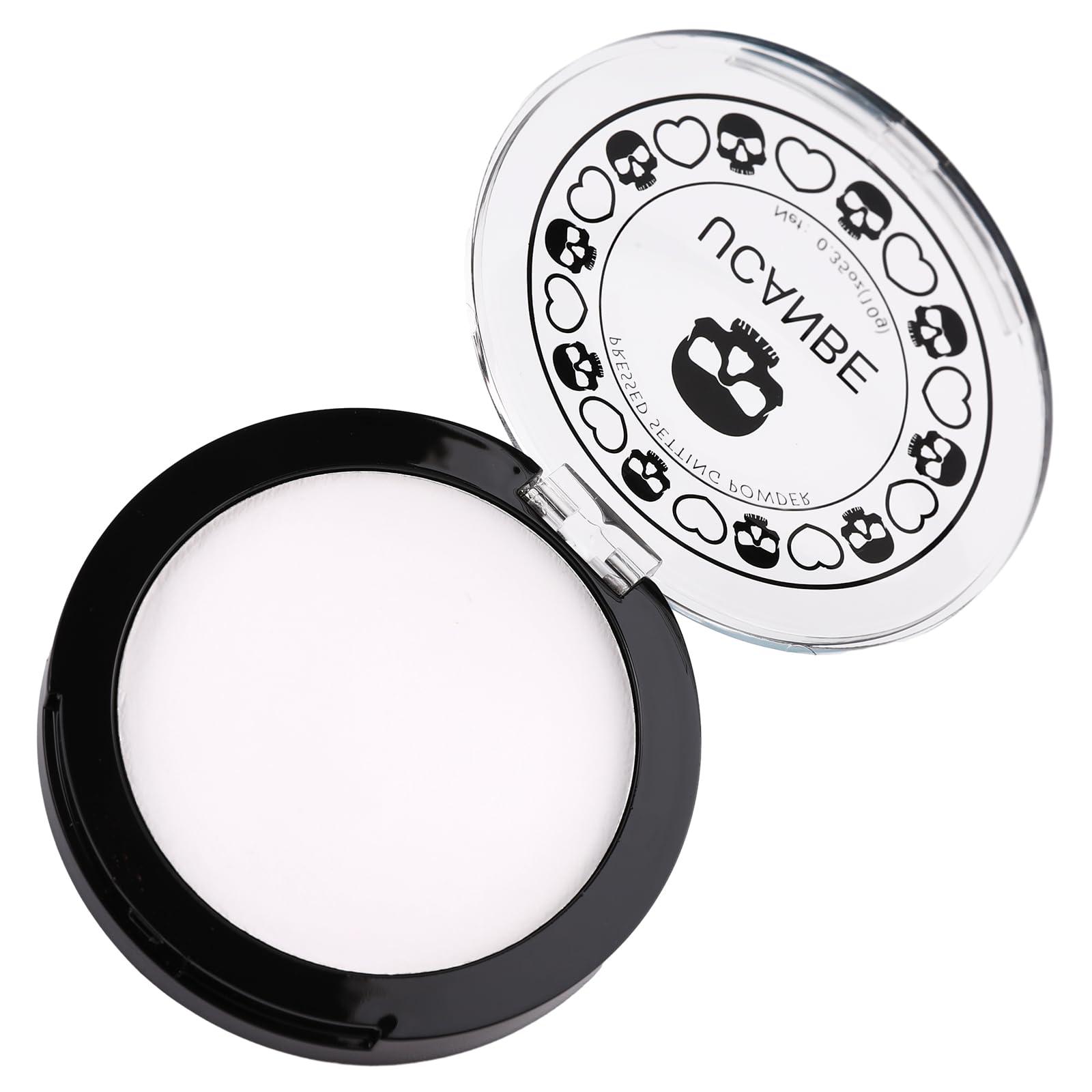 UCANBE UCANBE White Pressed Setting Powder for Special Effects & Halloween Makeup, Translucent Matte Finishing Powder, Baking White Face Powder for Long Lasting Coverage, Portable Compact