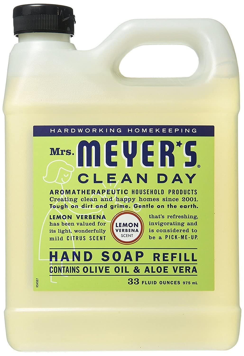 MRS. MEYER'S CLEAN DAY MRS. MEYER\'S CLEAN DAY Liquid Hand Soap Refill Lemon Verbena, 33 Fl Oz (Pack of 2)