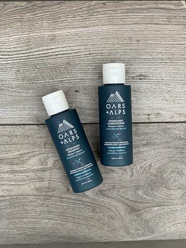Oars + Alps Oars + Alps Hair and Body Travel Kit for Men, Includes Sulfate Free Shampoo, Conditioner, Body Wash, Deodorant, and Reusable Pouch, TSA Friendly, Fresh Ocean Splash Scent