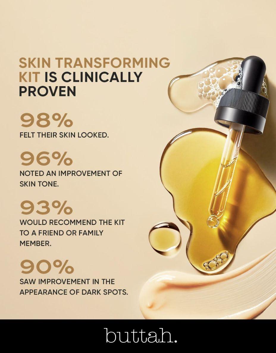 buttah. by Dorion Renaud Buttah Skin Supreme Kit for Melanin Rich Skin | CocoShea Revitalizing Cream 2 oz | Vitamin C Serum 1 oz | Cleanser 3.4 oz | Rosewater Toner 3.4 oz | Black Owned Skincare