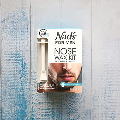 Nad's For Men Nad\'s For Men Nose Waxing Kit - Hair Removal with Hard Wax, Moustache Protectors, Applicators, Spatulas, and Post-Wax Wipes