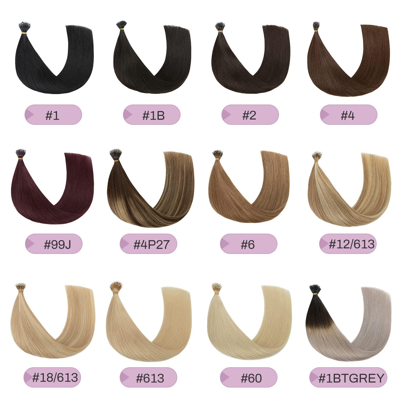 MY-LADY MY-LADY Nano Bead Hair Extensions Human Hair Invisible Nano Ring Hair Extensions Pre Bonded Cold Fushion Natural Nano Tips Extensions 50 Strands 50g 20 Inch #1B Natural Black