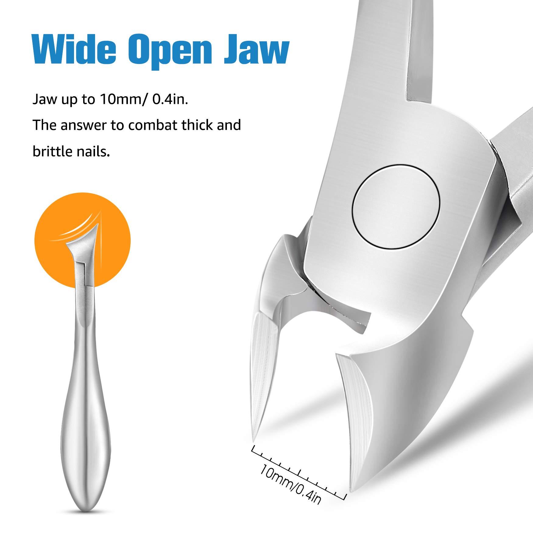 FERYES FERYES Toenail Clippers for Ingrown,Thick Toenails, 4R13 Stainless Steel Large Handle Fingernail Clipper,Nail Clipper - Silver