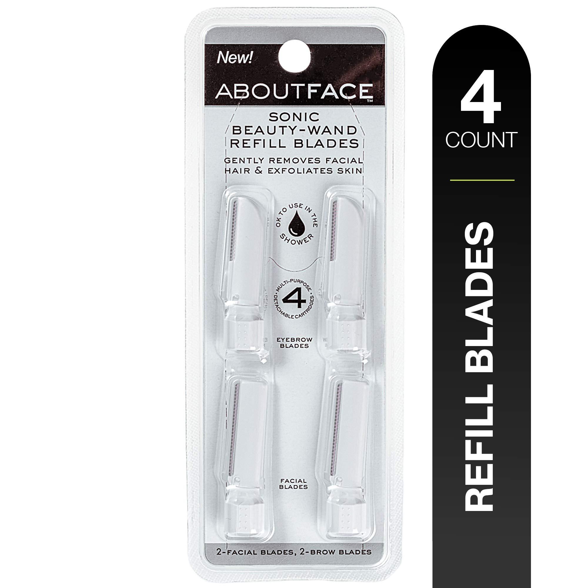 About Face About Face Sonic Beauty-Wand Refill Blades for Exfoliating, 4 Pack Includes 2 Facial Blades & 2 Brow Blades