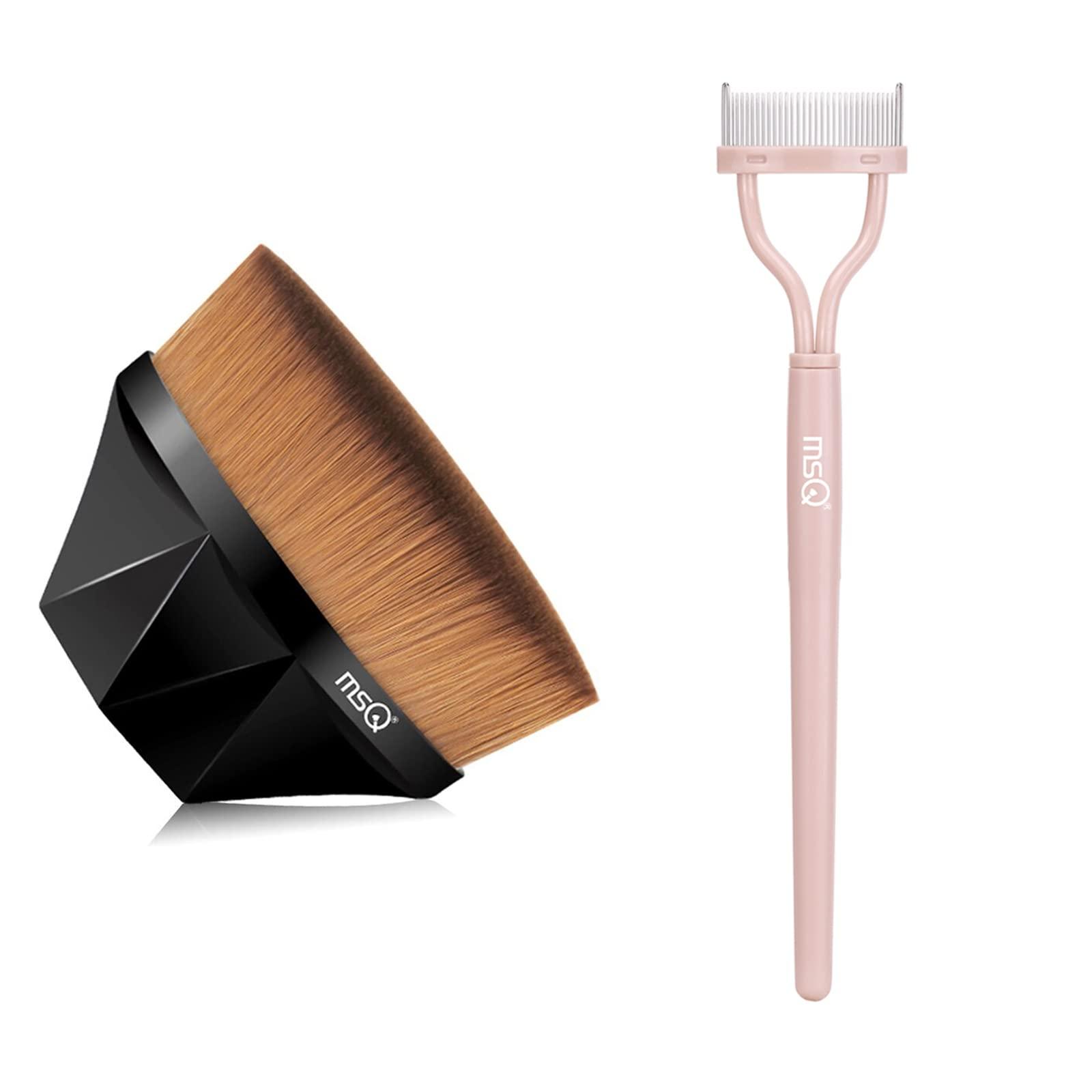 MSQ MSQ Foundation Brush Makeup Brush with Case and 1PCS Eyelash Separator Eyelash Comb Lash Separator With Cover