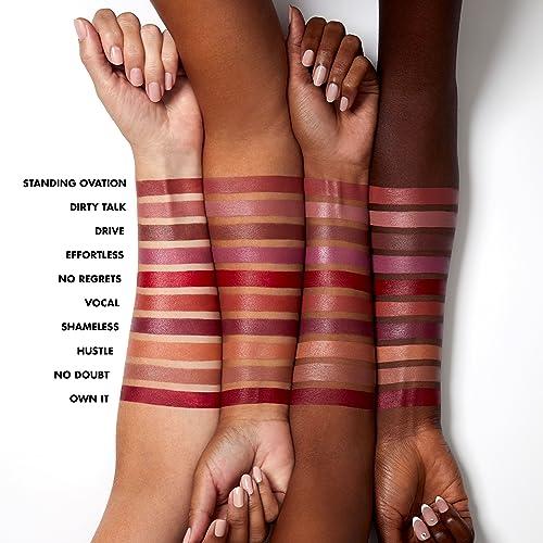 e.l.f. e.l.f. O Face Satin Lipstick, Richly Pigmented, Nourishing & Long-Lasting Creamy Lipstick, Infused With Jojoba, Vegan & Cruelty-Free, No Regrets