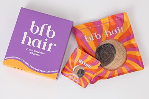 BFB Hair BFB Hair Clip-in Hair Extensions for Women, Real Human Hair Extensions, Barefoot Blonde Highlighted Blonde 21 inch 10 pcs 160 grams, Seamless Design, Straight & Long Remy Extensions