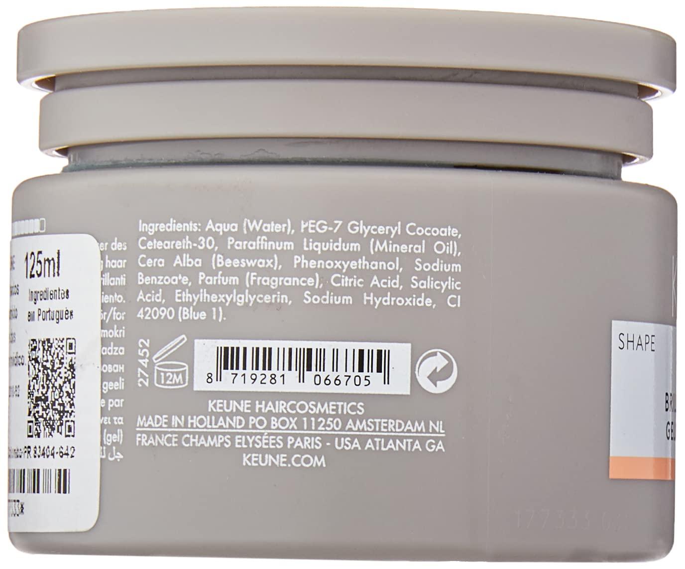 KEUNE Keune Style Brilliantine Gel, Soft Hold & High Shine Styling Gel, 4.2 Fl Oz