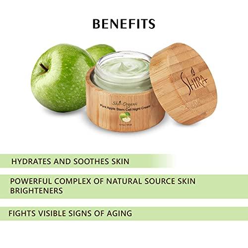 Shira Shir-Organic Pure Apple Stem Cell Night Cream Lightweight Hyper pigmented, Combination & Mature Skin Powerful Natural Source Skin Brighteners. (15 ML)
