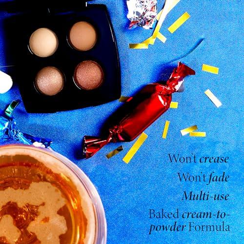 LAURA GELLER NEW YORK LAURA GELLER NEW YORK Baked Eyeshadow Quad, Tropic Hues | Crease & Smudge Proof | 4 Pigmented Eyeshadows Blendable Natural Look