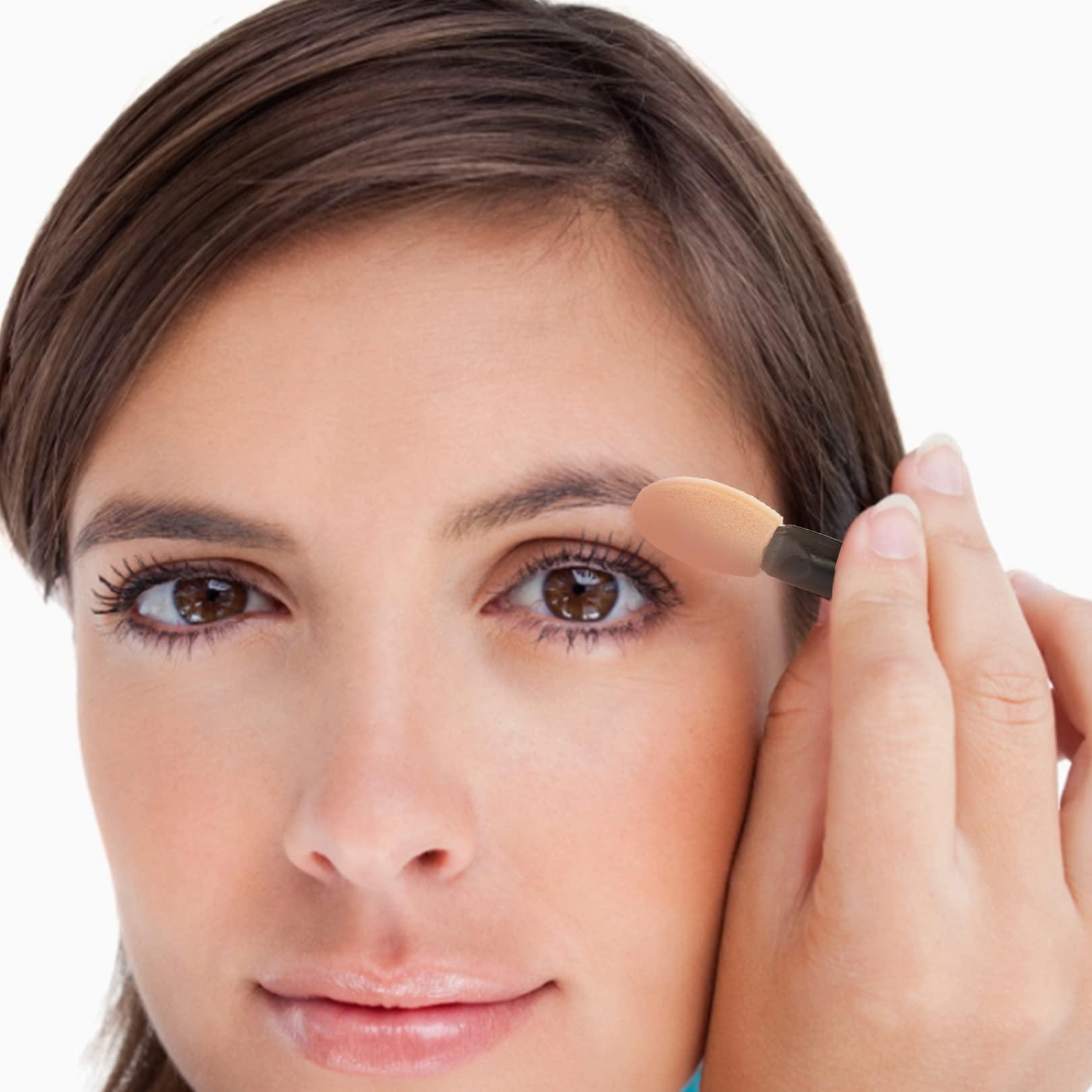 jeufun 30pcs Sponge Eyeshadow Applicator,Disposable Eyeshadow Brush Eyeshadow Sponge Brush Eye Makeup Applicator,Dual Sided Oval Sponge Applicator for Eyeliner Eye Makeup Arts Crafts Diy Nail Art Beauty Tool