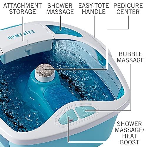Homedics HoMedics Shower Bliss Foot Spa, Shower Massage Water Jets, Pedicure Center with 3 Attachments, Toe-Touch Control, FB-625H