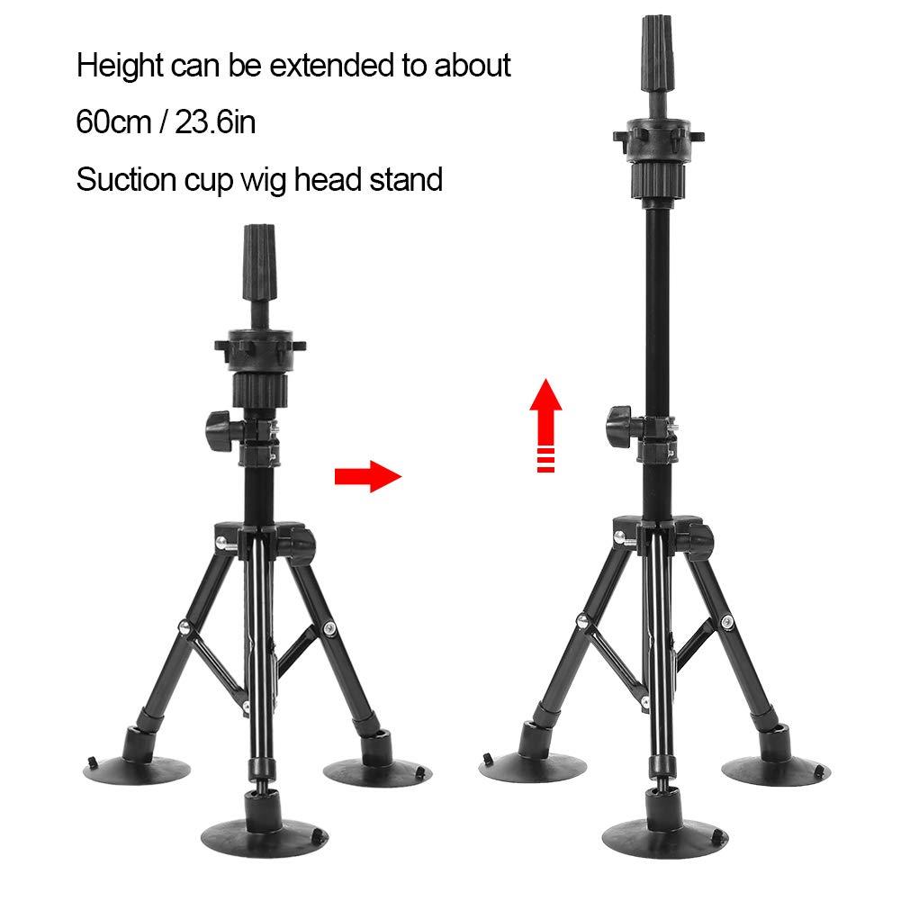 Generic Wig Stand, Mannequin Head Stand Versatile Mannequin Tripod with Sturdy Black Bracket for Salon Training and Practice