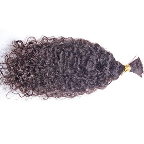 RJ HAIR Water Wave Human Hair Bulk For Braiding Brazilian Hair Weave Bundles Bulk Natural Color Remy Human Hair Extension Bulk No Wefts (14inch, 2#)