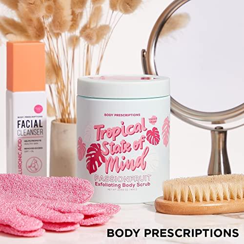 Body Prescriptions Body Prescriptions Exfoliating Body Scrub | 21.16 Oz Body Cleanser Infused with Passion Fruit | Daily Body Wash for Nourished and Ultra Smooth Skin, Tropical State of Mind?