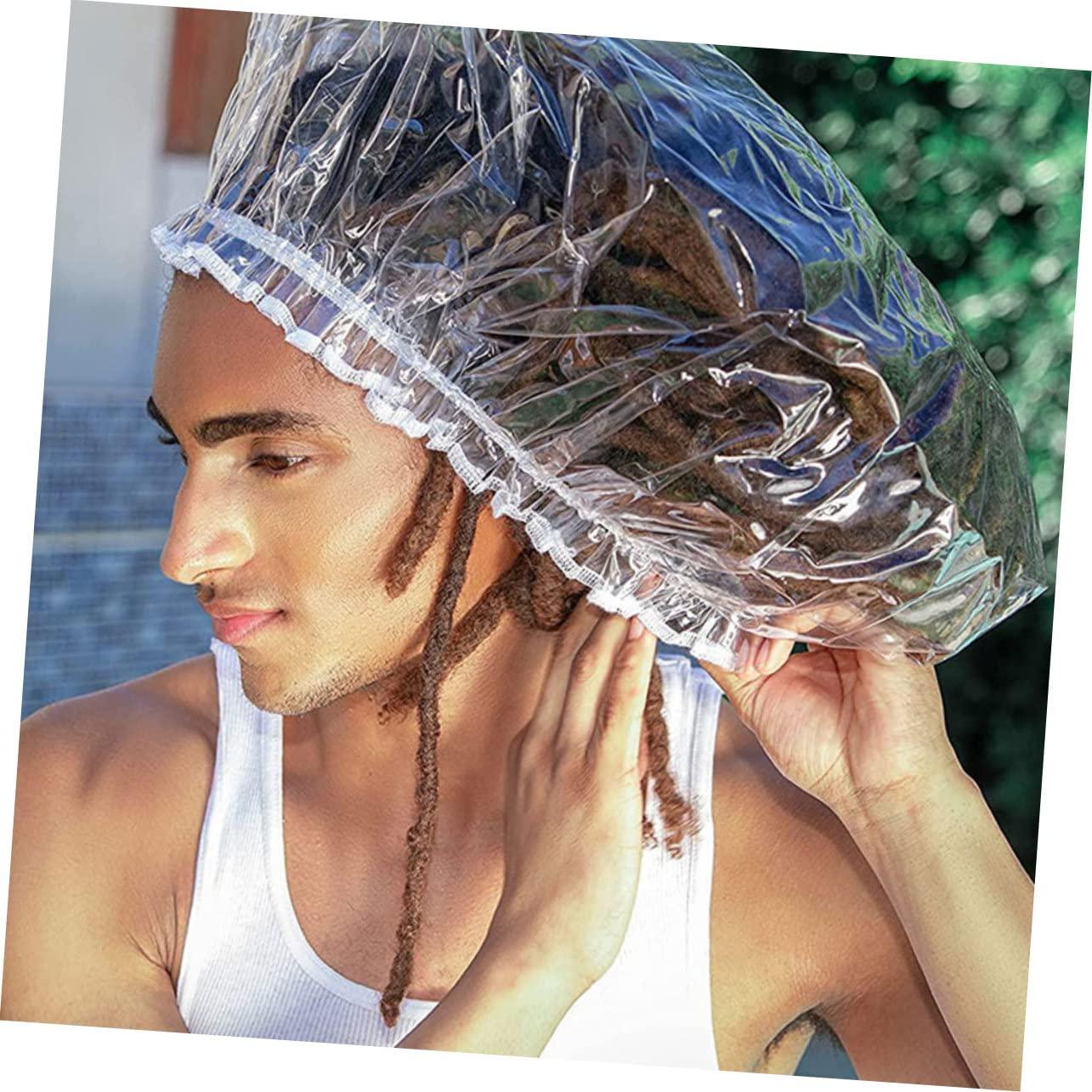Hemoton Hemoton Shower Cap Shower Cap for Men Plastic Shower Cap Hats for Men Plastic Clear Shower Cap Multi- Thickening Elastic Bath Cap Elastic Showering Cap Bathing Hat