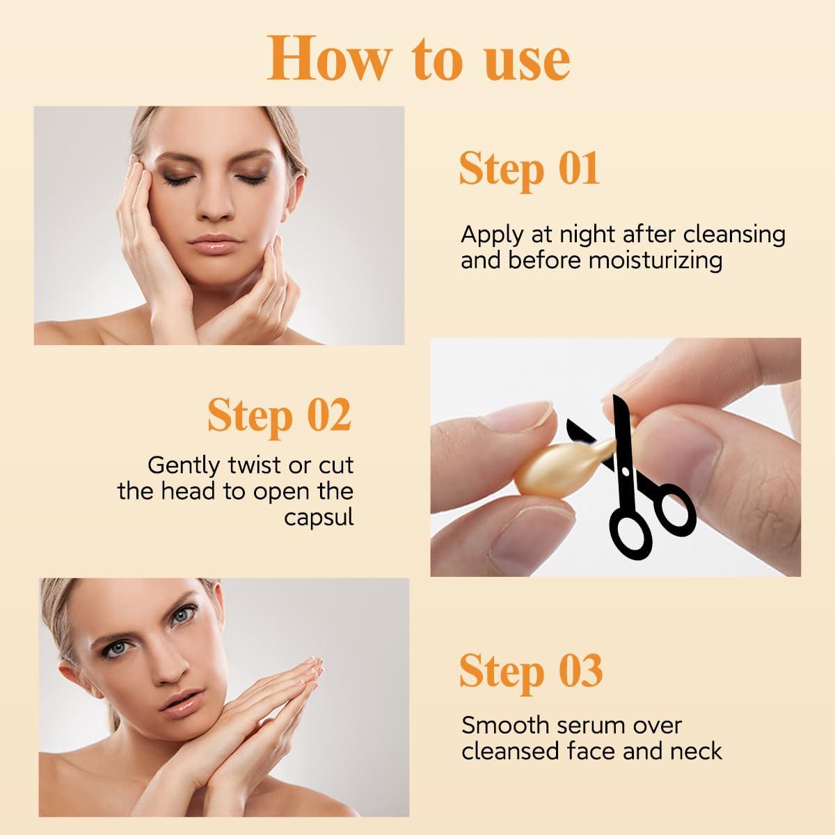 HKH HKH Vitamin C Super Serum for Face - Anti Aging Vitamin E Facial Serum Capsules with Niacinamide, Vit C Serum Oil for Women, Even Skin Tone, Reduce Wrinkles, Moisturise, Travel Friendly (38 Capsules)