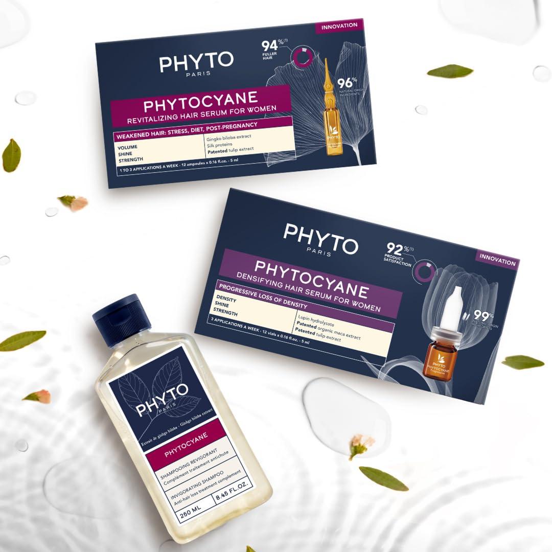 PHYTO PHYTO|PHYTOCYANE - Thinning Hair Shampoo for Men & Women|Revitalizing Formula with Ginkgo Biloba B Vitamins & Rosemary | Promotes Thicker & Stronger Hair|250ml