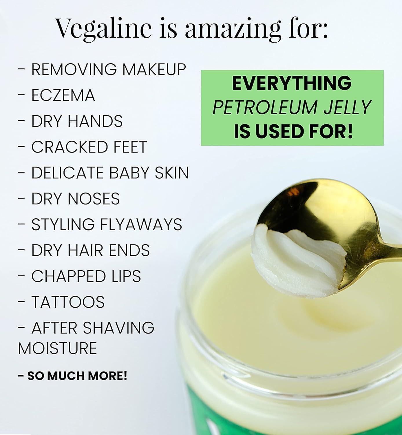 Beesaluxe Vegaline - 100% Natural, Vegan & Hypoallergenic Alternative to Petroleum Jelly - Unpetroleum - Lips, Hands, Baby, Makeup Remover and More (2 Ounce)