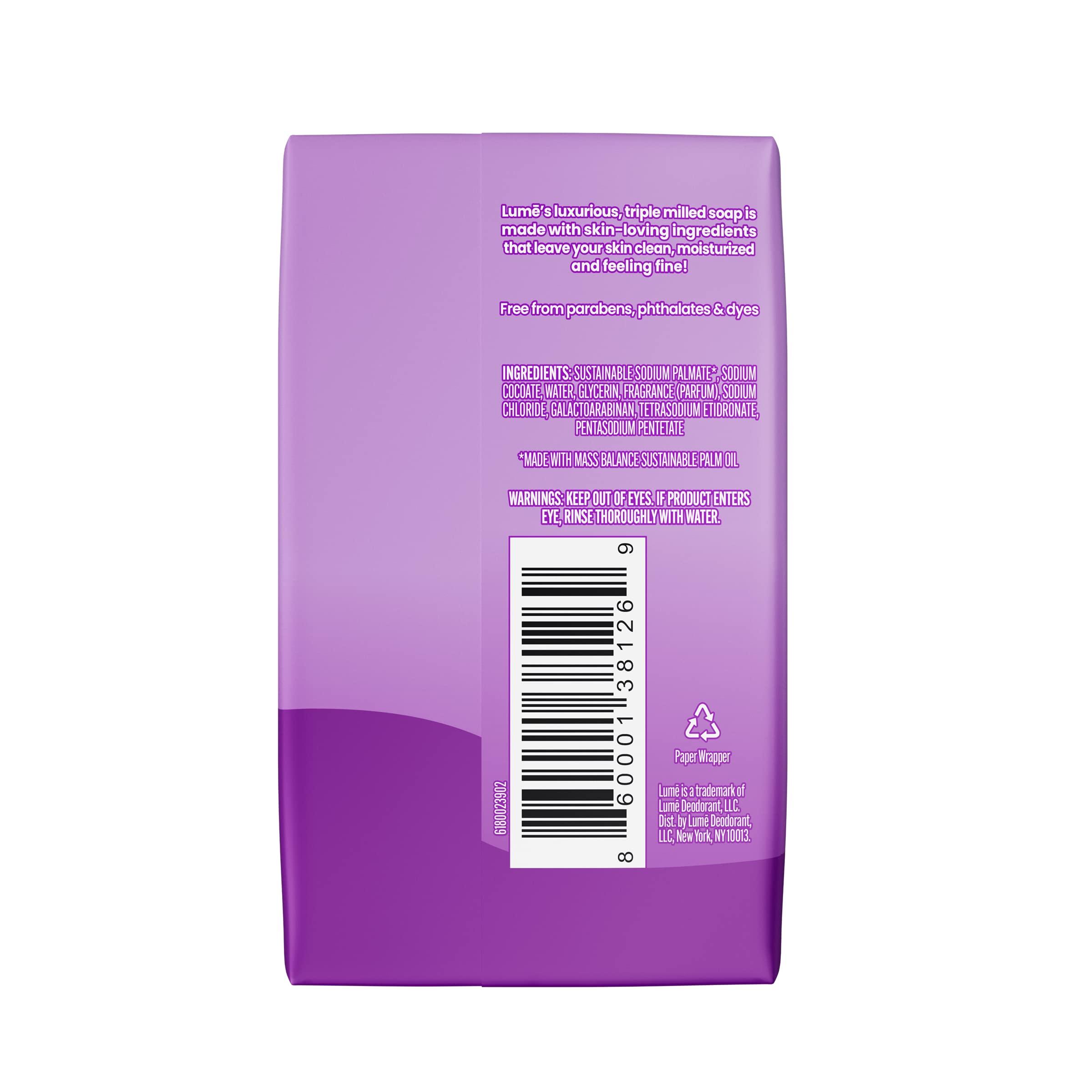 Lume Lume Triple Milled Soap - Rich Moisture & Gentle Cleansing - Paraben Free, Phthalate Free, Skin Safe - 5 ounce (Lavender Sage)