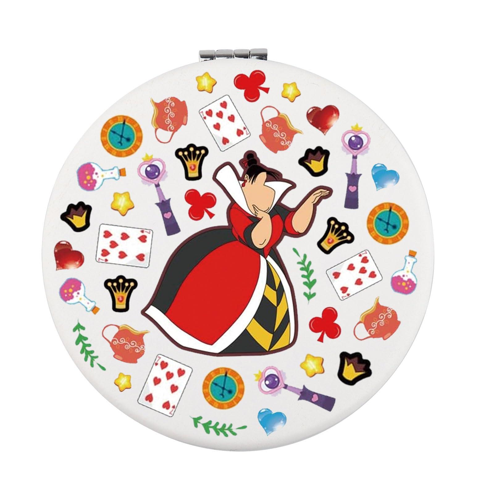 LQRI LQRI Alice Cartoon Movie Gift Witch Evil Queen of Hearts Compact Mirror Witch Queen Gift Villains Makeup Mirror Gift