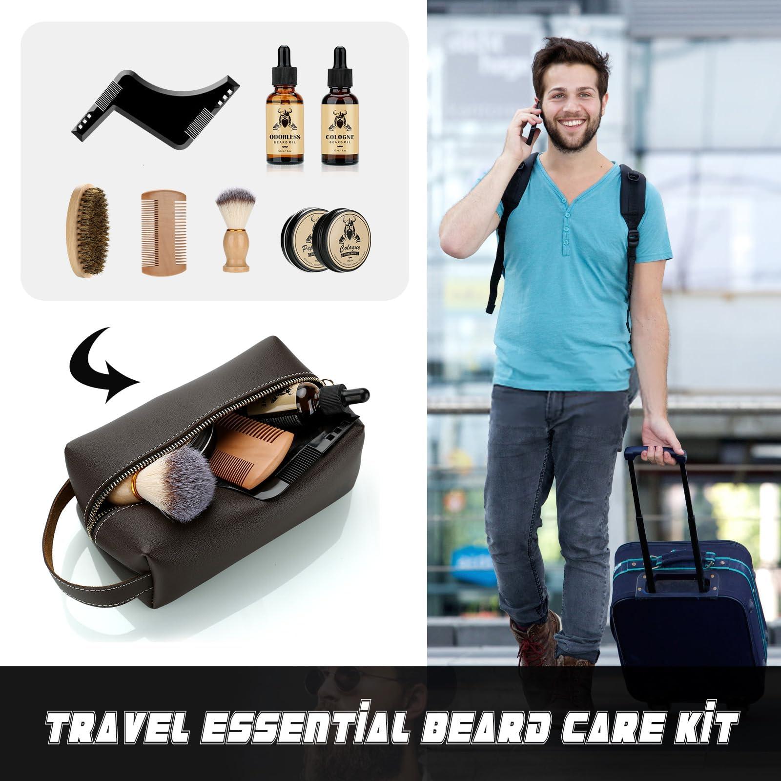 EXREIZST Beard Care Kit Gifts for Men, 9 Pcs Beard Grooming Kit, Beard Club Kit is a Unique Men\'s Gifts for Men Dad Husband Boyfriend, Father\'s Day Anniversary Birthday Christmas Gifts Ideas for Dad Him Boss