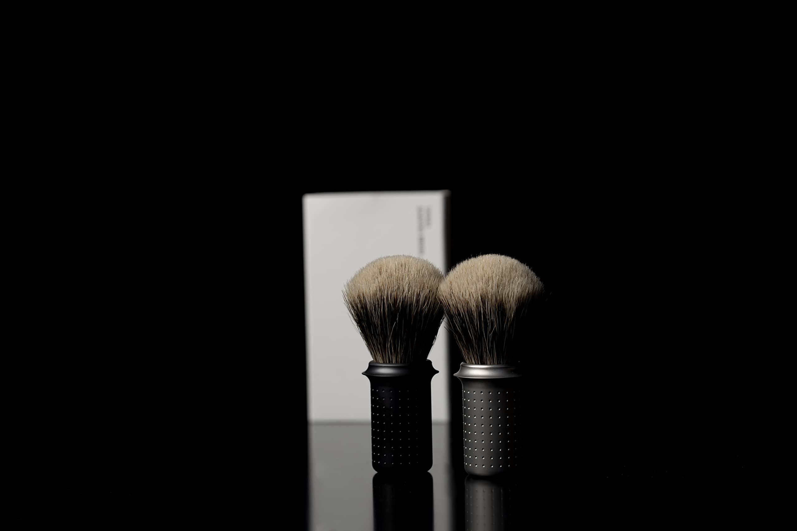Tatara Tatara Masamune Shaving Brush | Classic Shaving Brush | Eco-Firendly | Stainless Steel (Finest Badger, Dark)