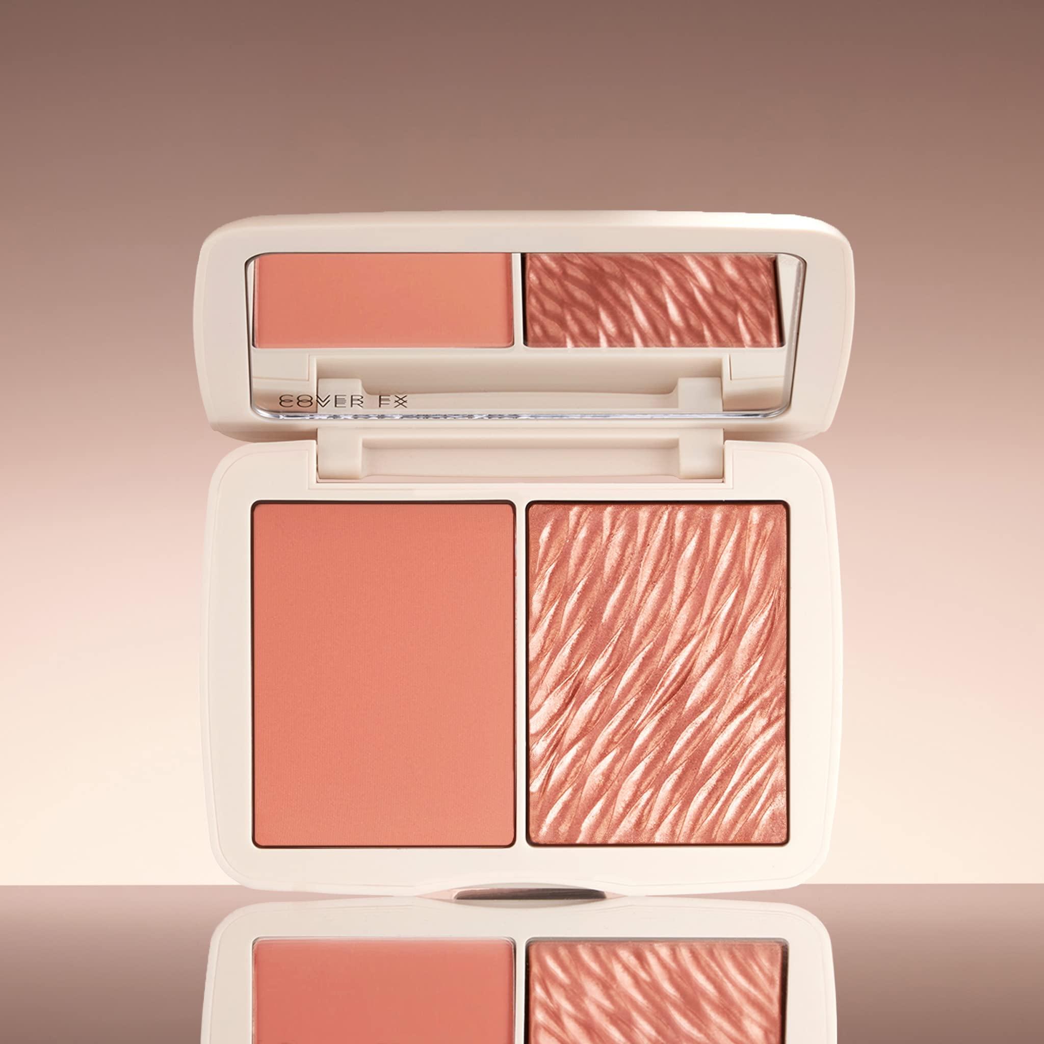 Cover FX COVER FX Monochromatic Powder Blush Duo - Soft Peach: Peachy Nude - Matte + Shimmer Finish - Create Custom, High Impact Color