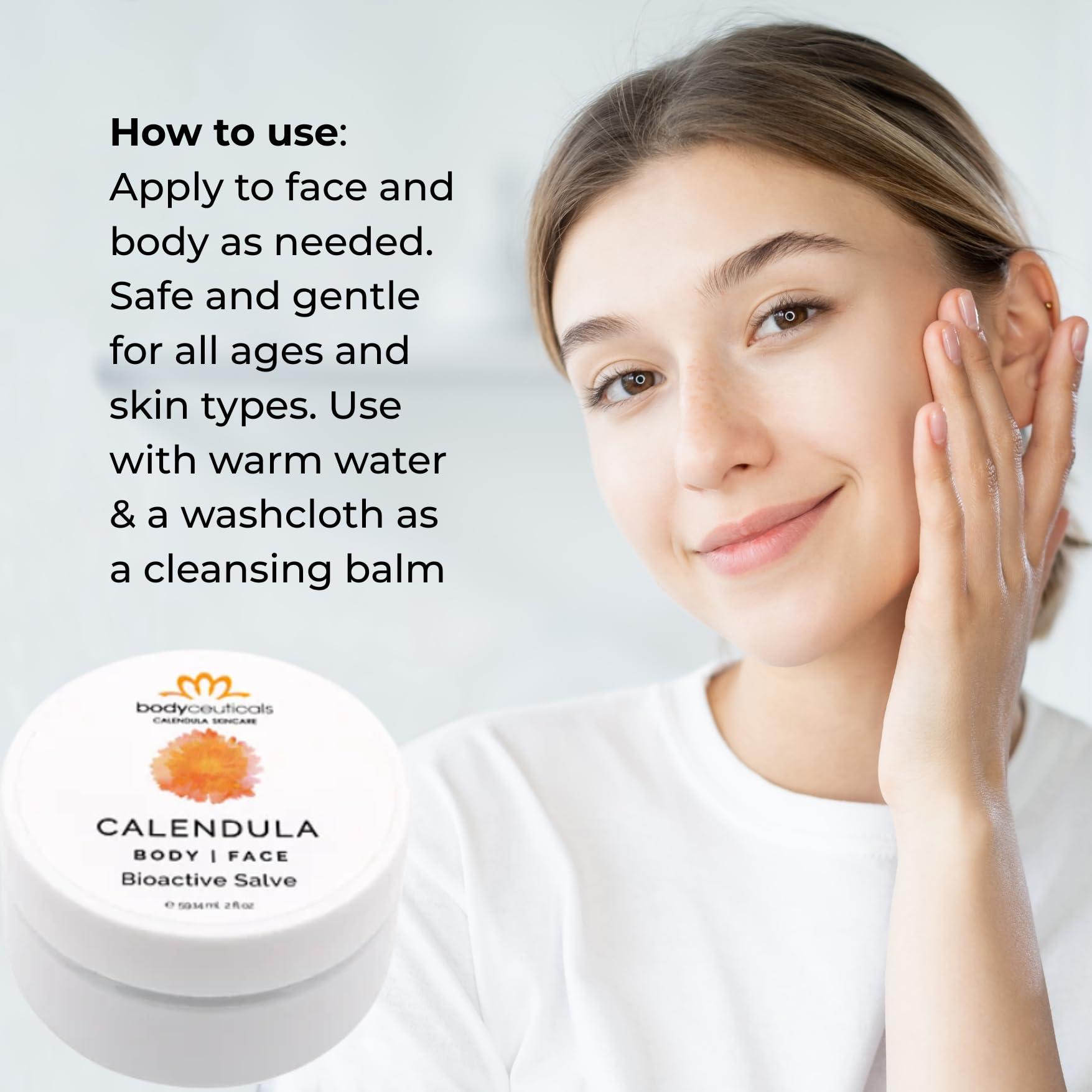 Bodyceuticals Bodyceuticals Bioactive Calendula Salve Jar with Beeswax Antioxidant-Rich Multi-Purpose Balm for Skin | Nourishing | Gluten free | Soy free | non-GMO | recyclable tube | Travel-Friendly | 2 oz