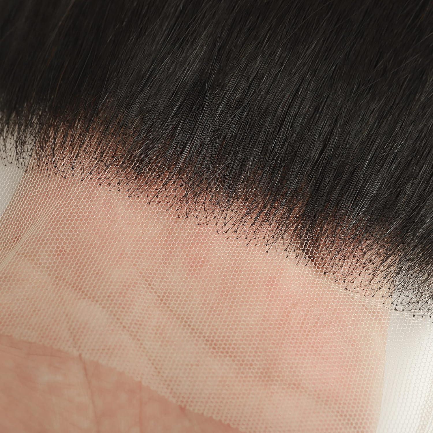 Amesha Hair Amesha Hair 360 Lace Frontal Closure Only Striaght HD Transparent Lace Frontals Brazilian Virgin Human Hair Lace Frontal Closure Full Lace Frontal Pre plucked Hairline Natural Color 10 Inch